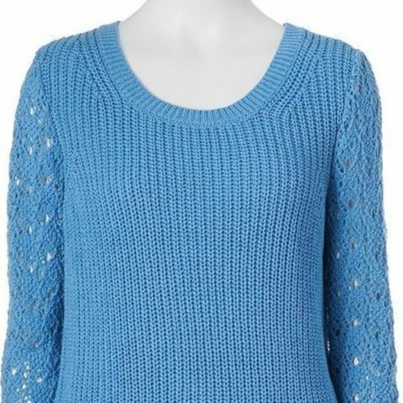 Lauren Conrad Sweater Cropped Blue Size XS XL New - Picture 5 of 5
